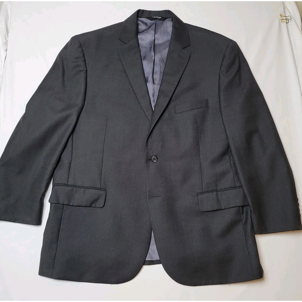 Jos A Bank Jacket Black 100% Wool Blazer Sport Coat 46 Regular 40 Waist EUC